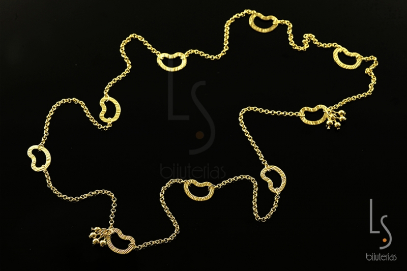 GA008244	GARGANTILHA C/ 9 OVAIS PRISCADOS